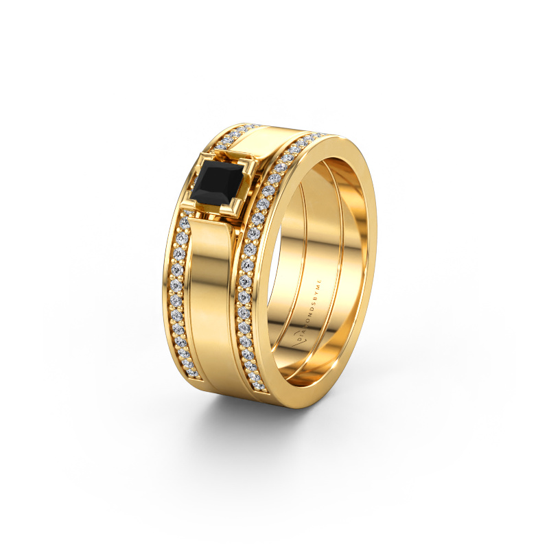 Immagine di Fede nuziale WH2121L 585 oro ±8 x 1,7 mm Diamante nero