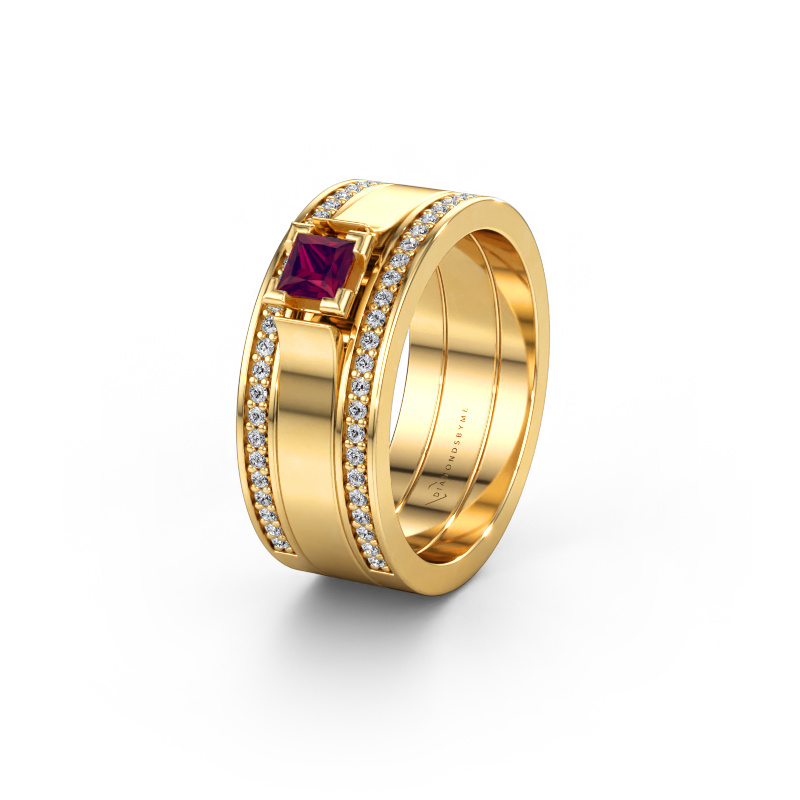 Immagine di Fede nuziale WH2121L 585 oro ±8 x 1,7 mm Rodolite