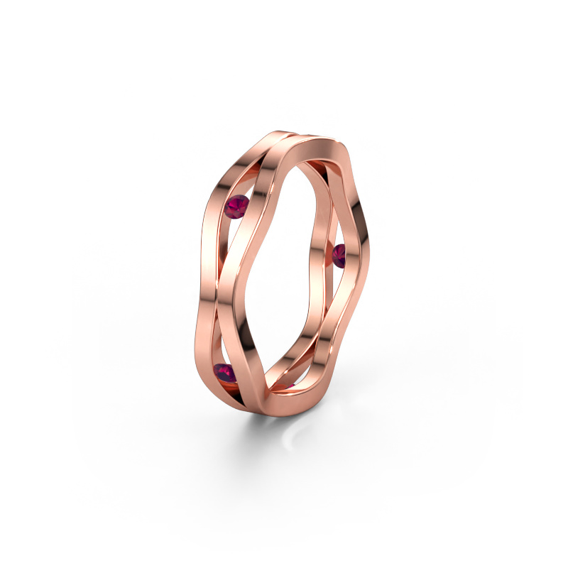 Immagine di Fede nuziale WH2122L 585 oro rosa ±5 x 1,8 mm Rodolite