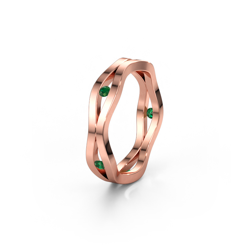 Immagine di Fede nuziale WH2122L 585 oro rosa ±5 x 1,8 mm Smeraldo