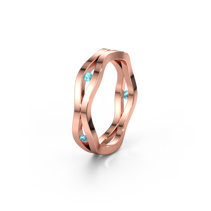 Immagine di Fede nuziale WH2122L 585 oro rosa ±5 x 1,8 mm Topazio blu