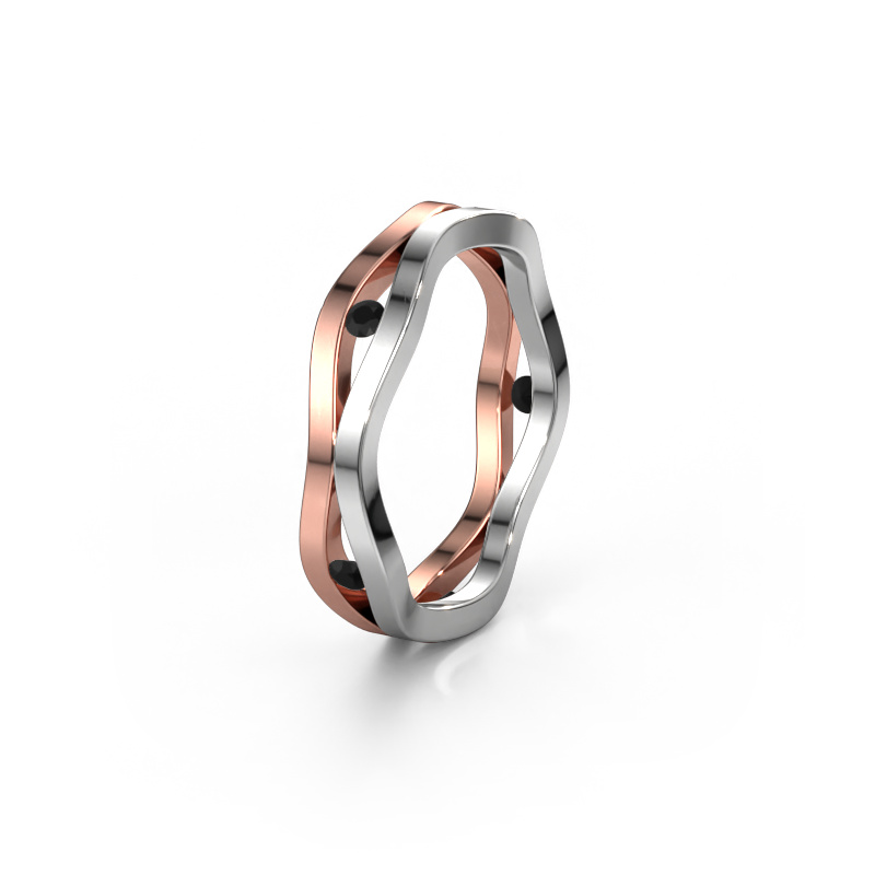 Image of Wedding ring WH2122L 585 rose gold ±0.20x0.08 in Black diamond