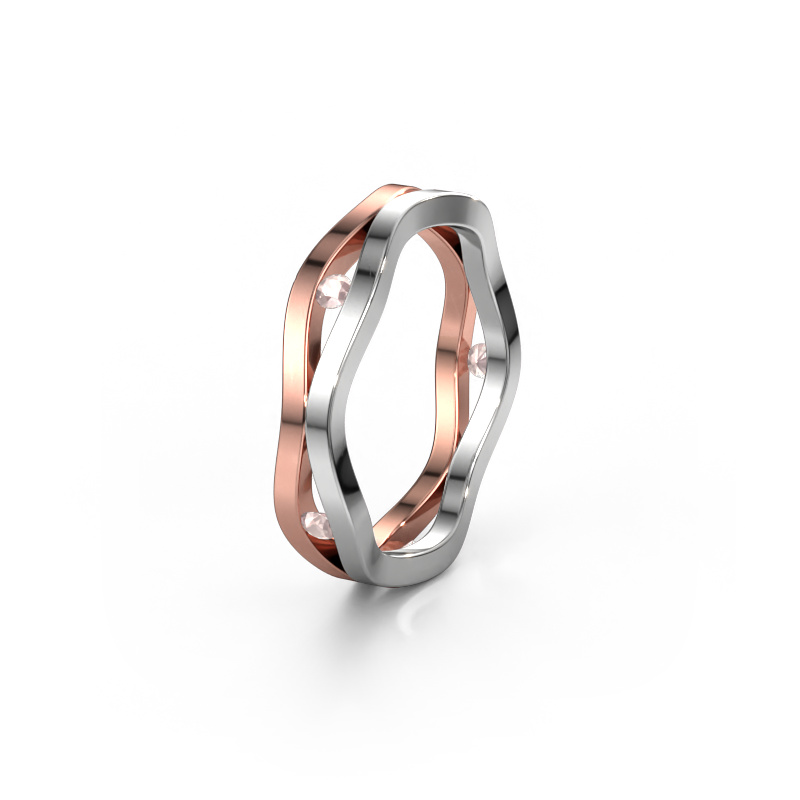 Image of Wedding ring WH2122L 585 rose gold ±0.20x0.08 in Morganite champagne