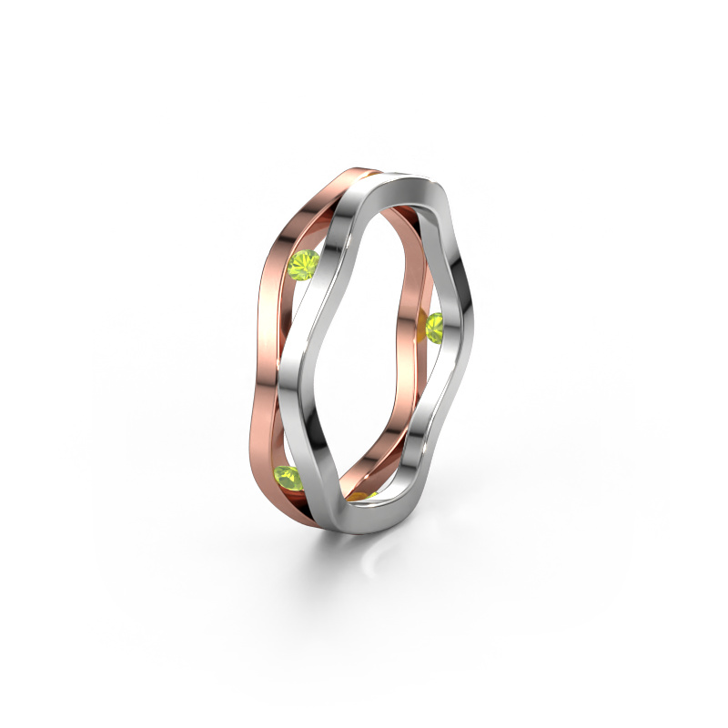 Image of Wedding ring WH2122L 585 rose gold ±5x1.8 mm Peridot