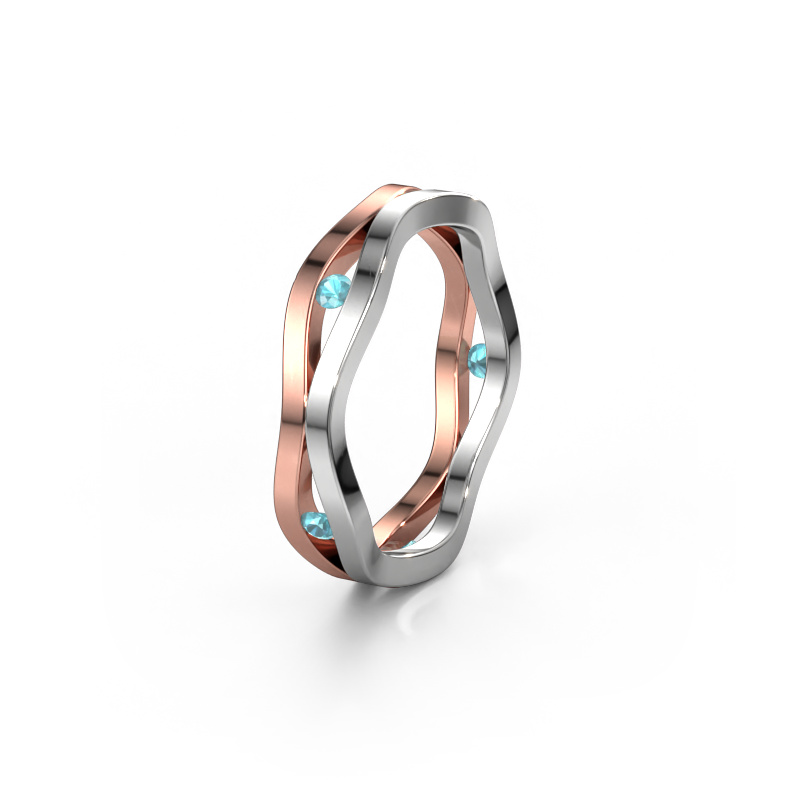 Image of Wedding ring WH2122L 585 rose gold ±0.20x0.08 in Blue topaz