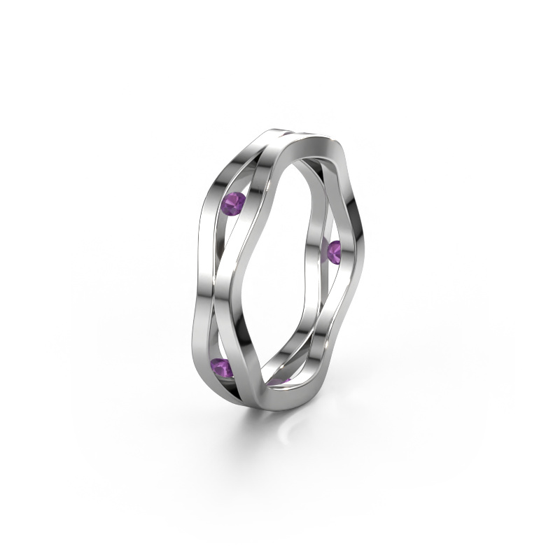 Image of Wedding ring WH2122L 585 white gold ±0.20x0.08 in Amethyst