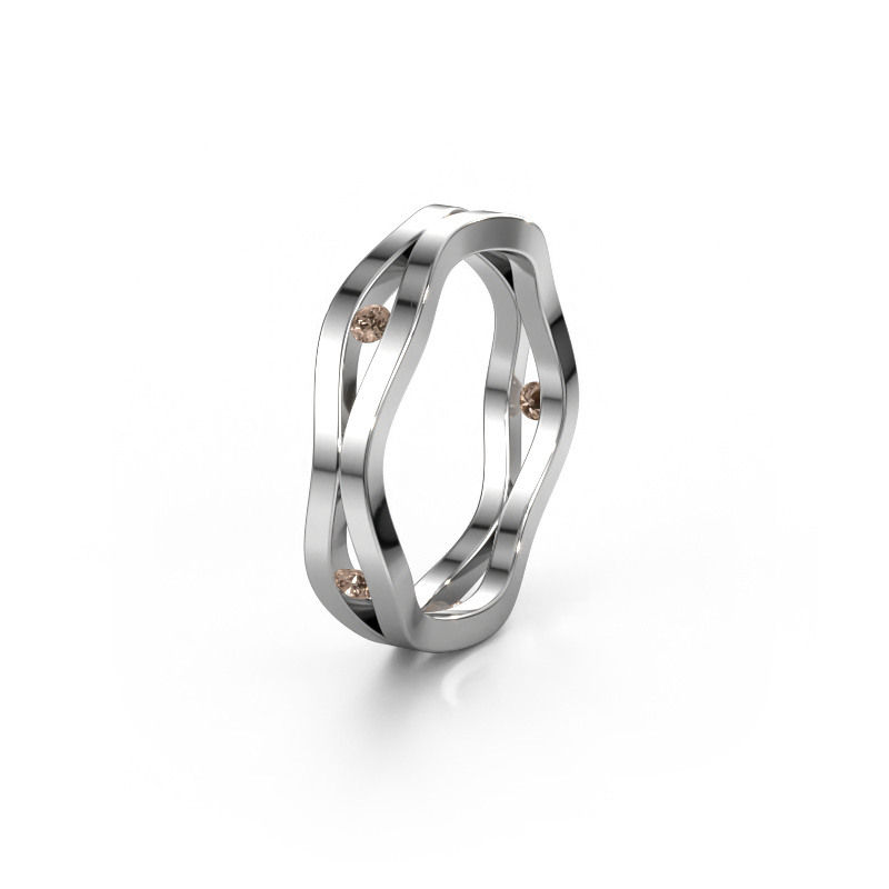 Image of Wedding ring WH2122L 585 white gold ±0.20x0.08 in Brown diamond
