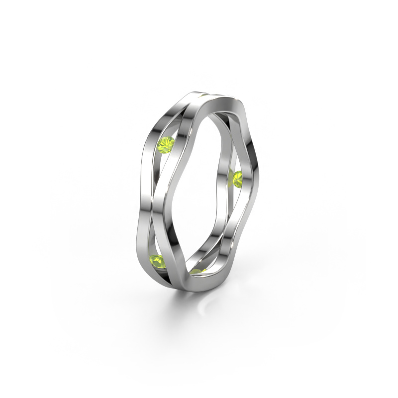 Image of Wedding ring WH2122L 585 white gold ±0.20x0.08 in Peridot