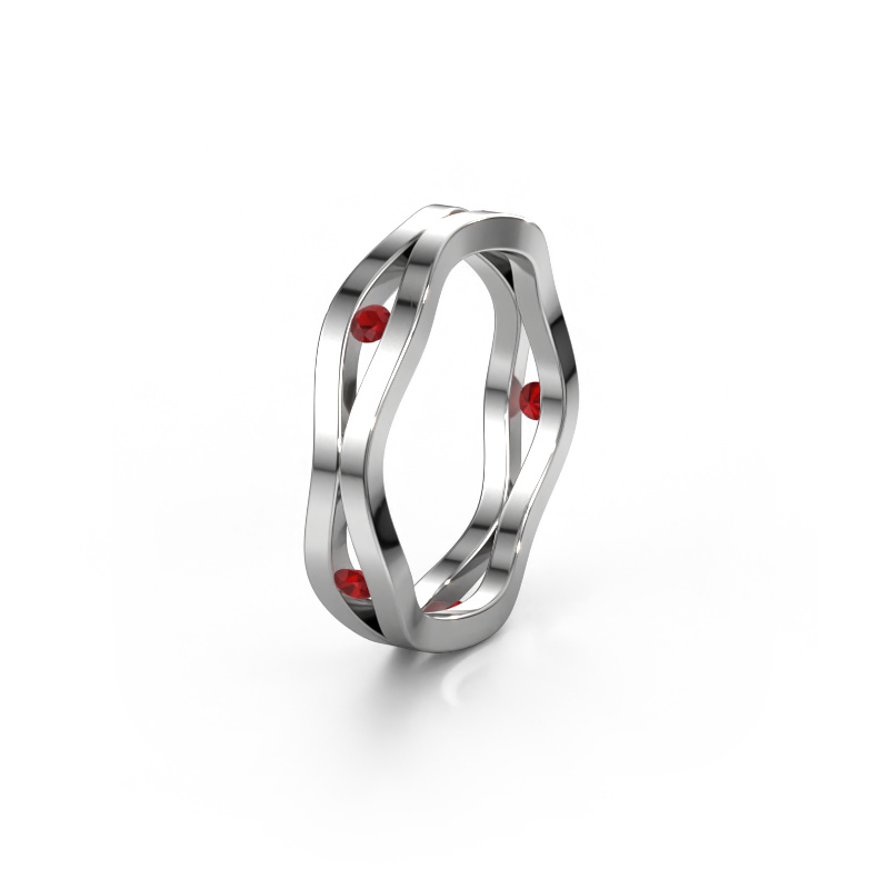 Image of Wedding ring WH2122L 585 white gold ±0.20x0.08 in Ruby