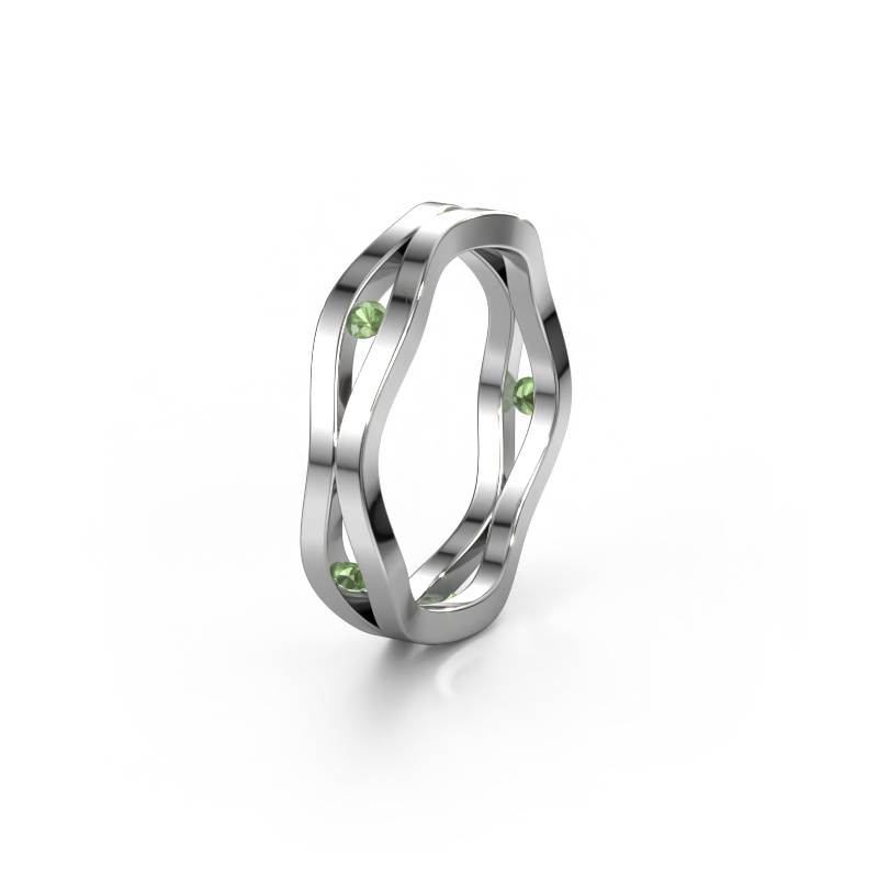 Image of Wedding ring WH2122L 585 white gold ±0.20x0.08 in Tourmaline green
