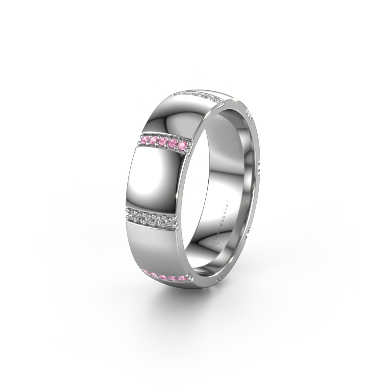 Image of Wedding ring WH2124L26B 950 platinum ±0.24x0.08 in Pink sapphire