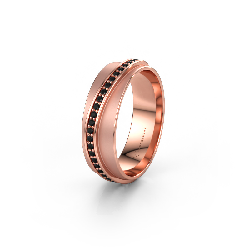 Bild av Vigselring WH2126L 585 roséguld ±6 x 1,7 mm Svart diamant