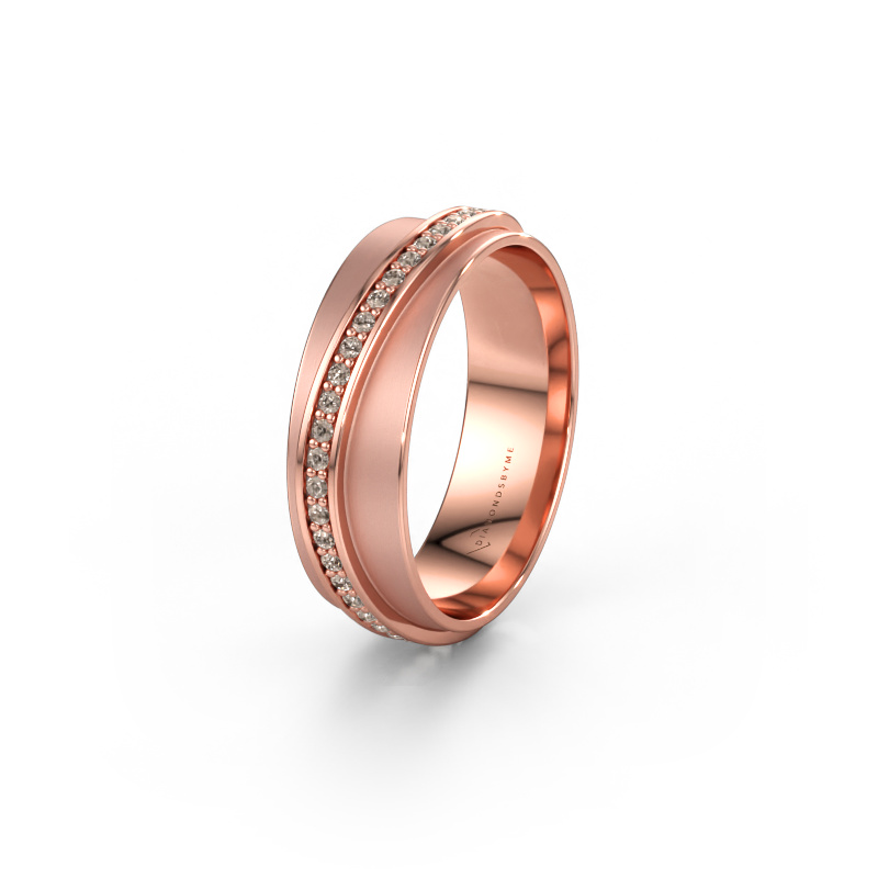 Bild av Vigselring WH2126L 585 roséguld ±6 x 1,7 mm Brun diamant