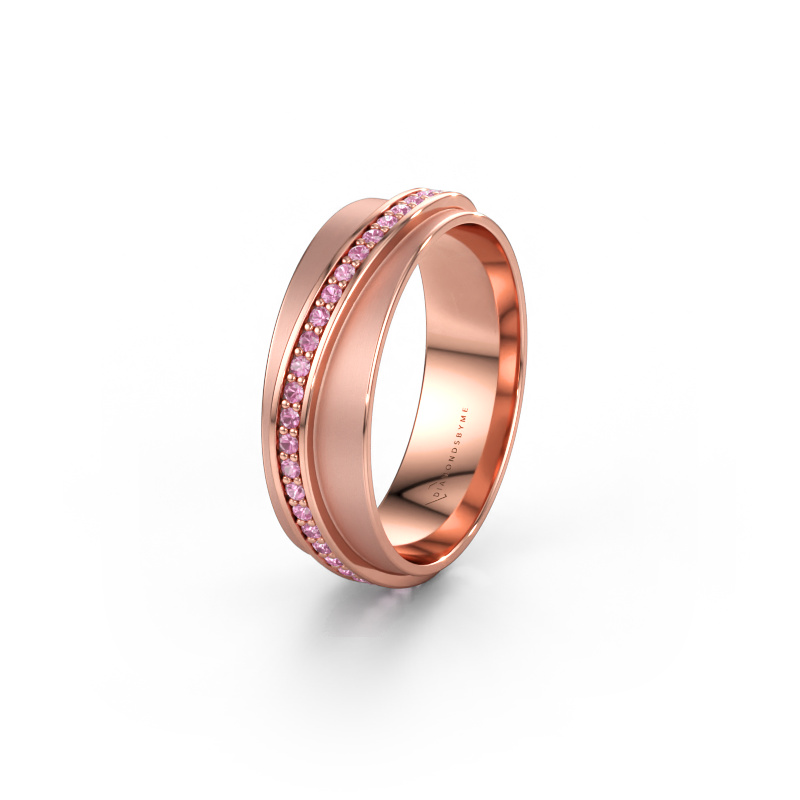 Bild av Vigselring WH2126L 585 roséguld ±6 x 1,7 mm Rosa safir
