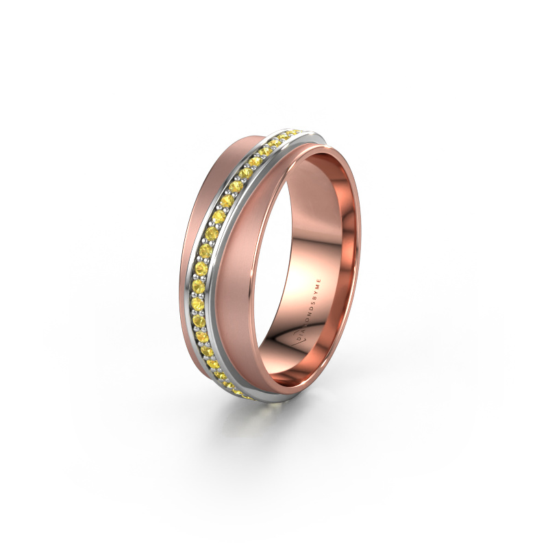 Image of Weddings ring WH2126L 585 rose gold ±0.24x0.07 in Yellow sapphire