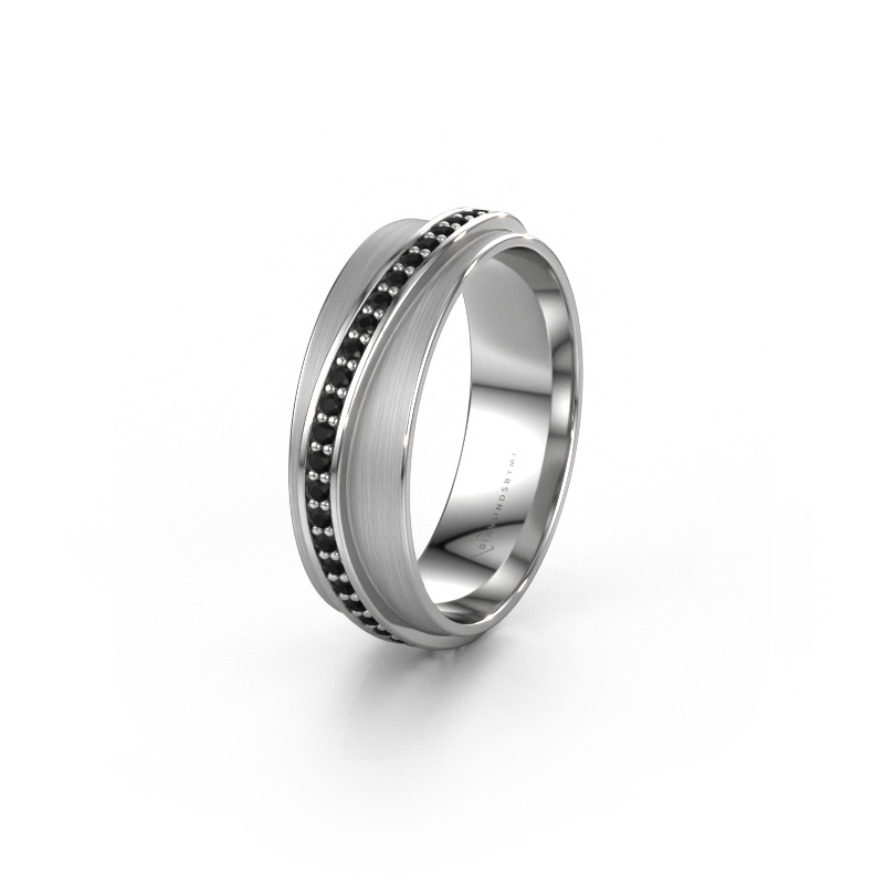 Image de Bague de mariage WH2126L 950 platine ±6x1.7 mm Diamant noir