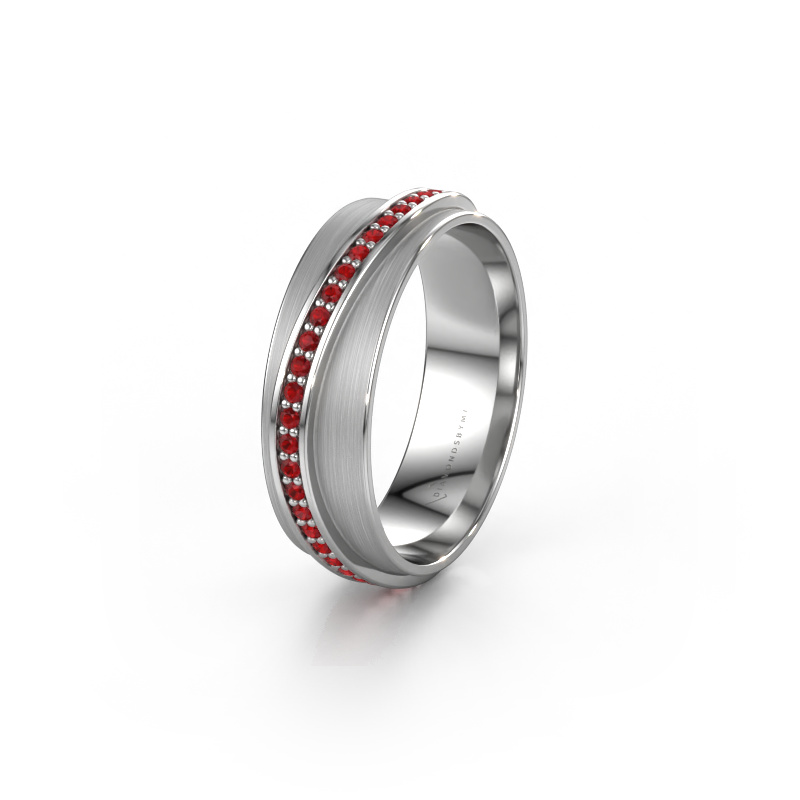 Image of Weddings ring WH2126L 950 platinum ±0.24x0.07 in Ruby