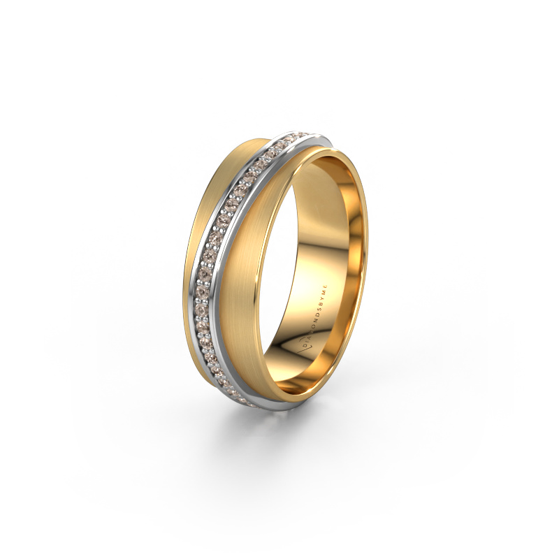 Bild von Ehering WH2126L 585 Gold ±6x1.7 mm Braun Diamant