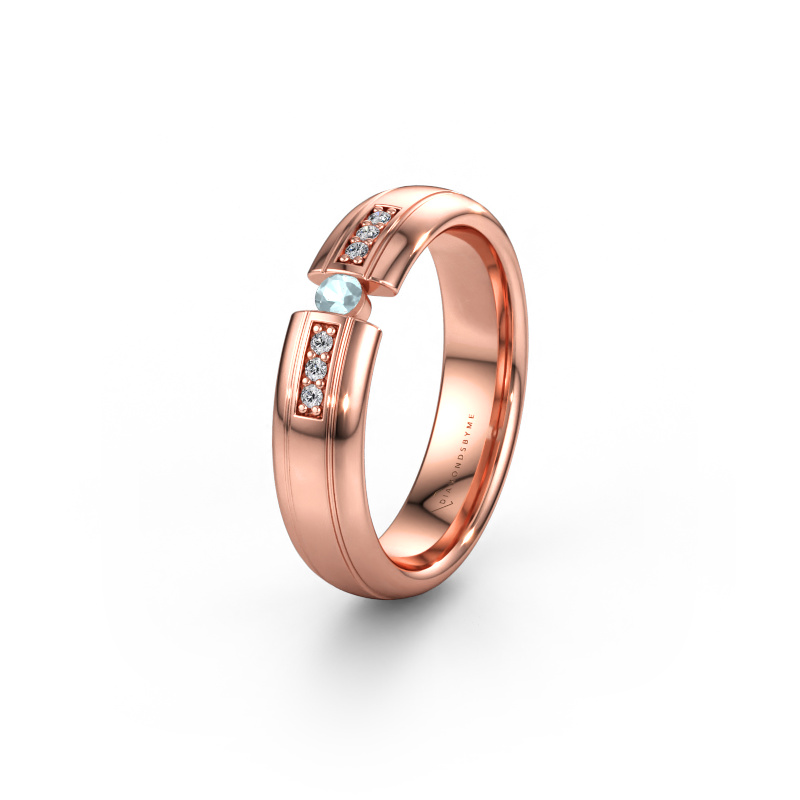 Bild av Vigselring WH2128L26C 585 roséguld ±5 x 2 mm Akvamarin