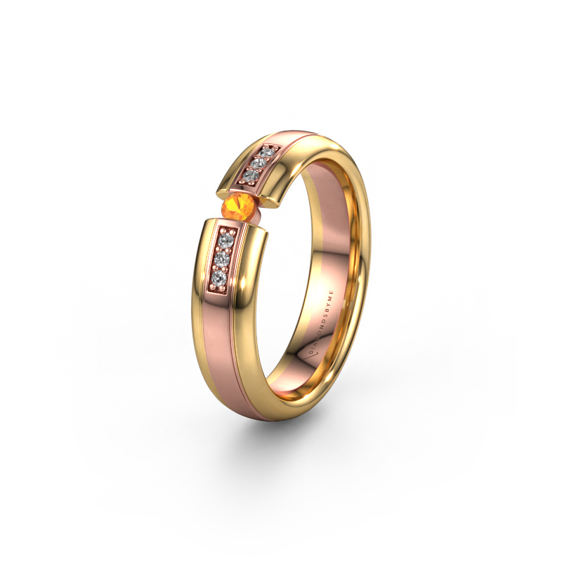 Image of Wedding ring WH2128L26C 585 rose gold ±0.20x0.08 in Citrin