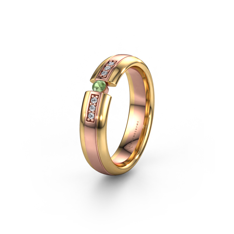 Image of Wedding ring WH2128L26C 585 rose gold ±5x2 mm Tourmaline green