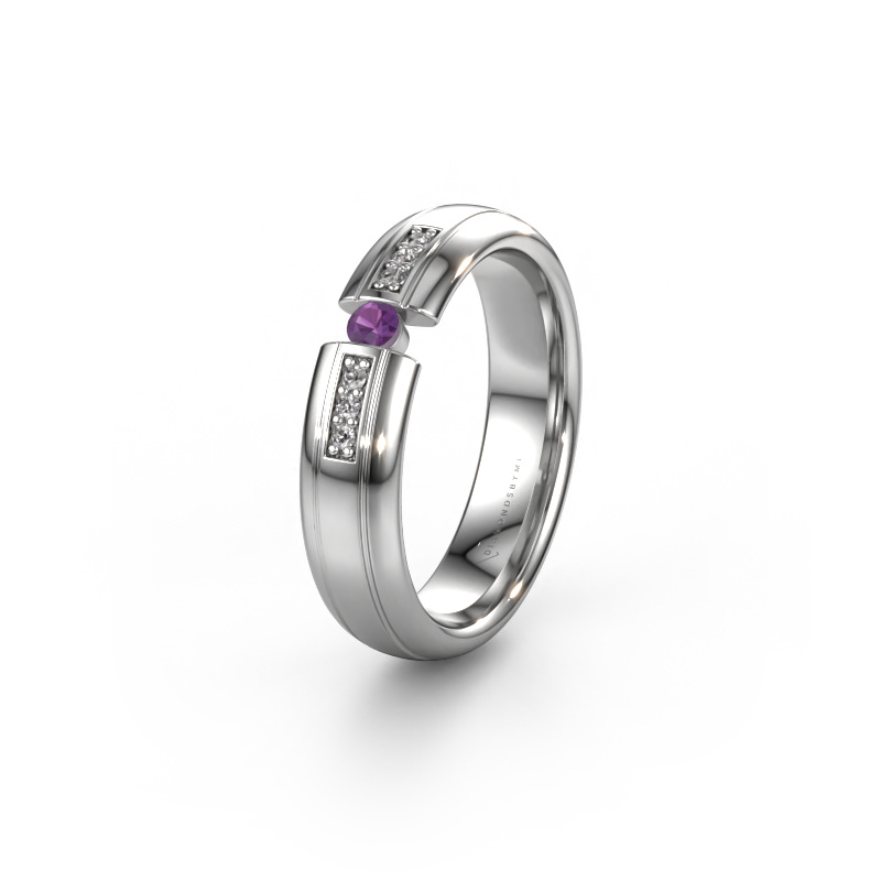 Image of Wedding ring WH2128L26C 950 platinum ±5x2 mm Amethyst