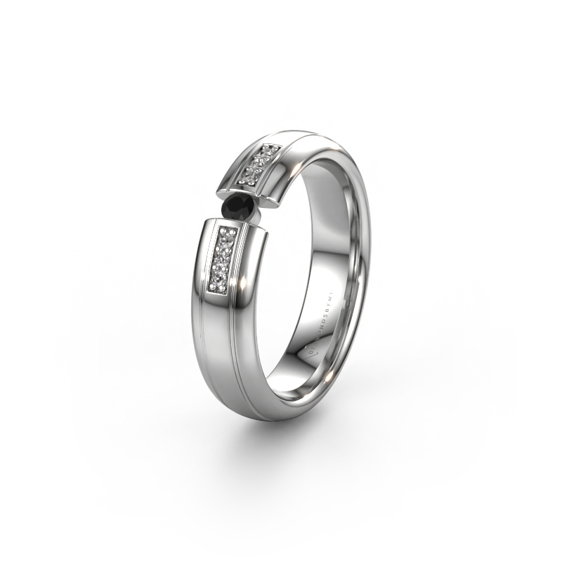 Image of Wedding ring WH2128L26C 950 platinum ±0.20x0.08 in Black diamond