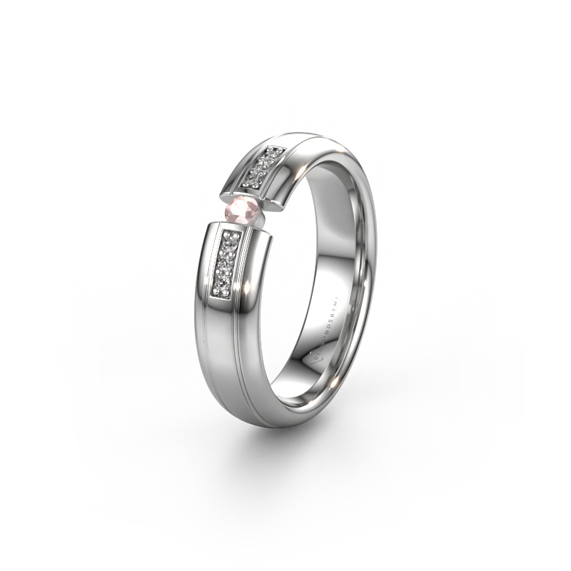Image of Wedding ring WH2128L26C 950 platinum ±0.20x0.08 in Morganite champagne