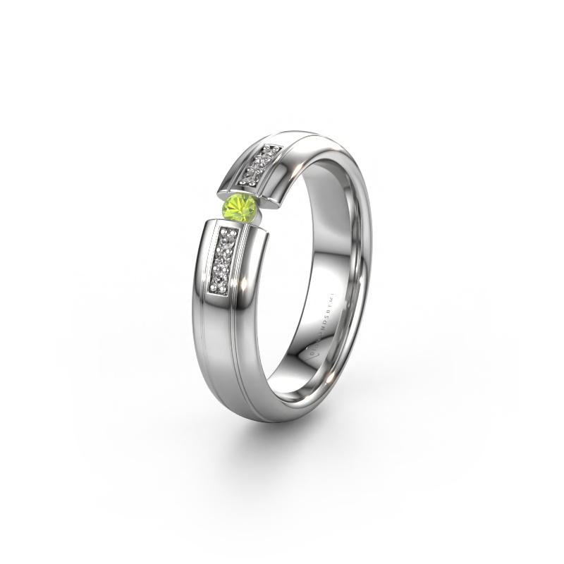 Image of Wedding ring WH2128L26C 950 platinum ±5x2 mm Peridot