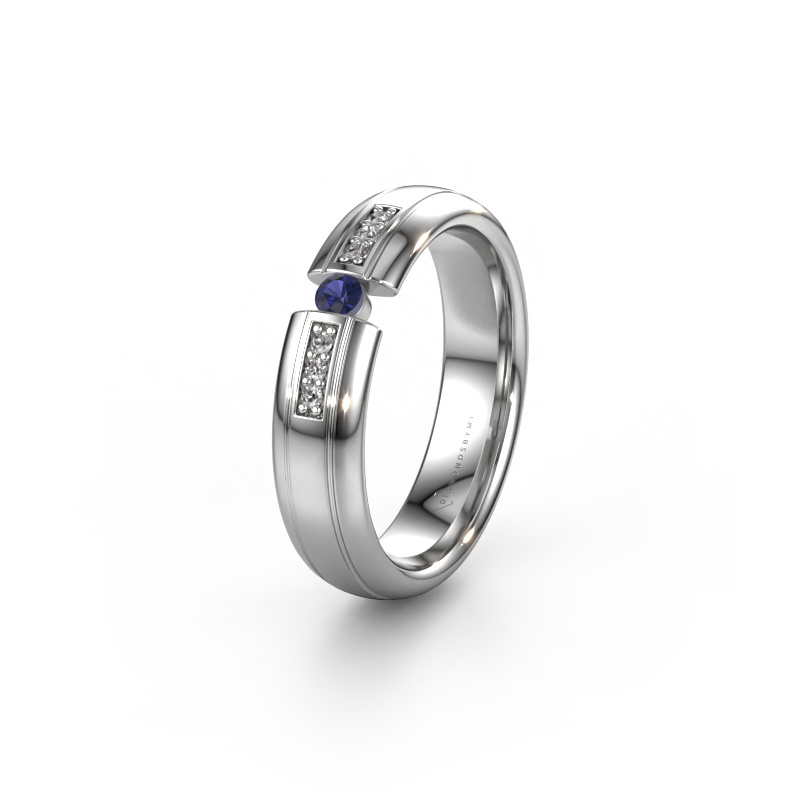 Image of Wedding ring WH2128L26C 950 platinum ±5x2 mm Sapphire