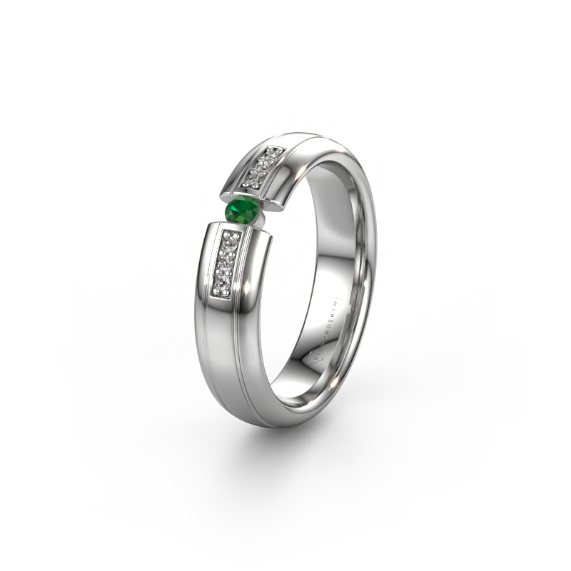 Image of Wedding ring WH2128L26C 950 platinum ±0.20x0.08 in Emerald
