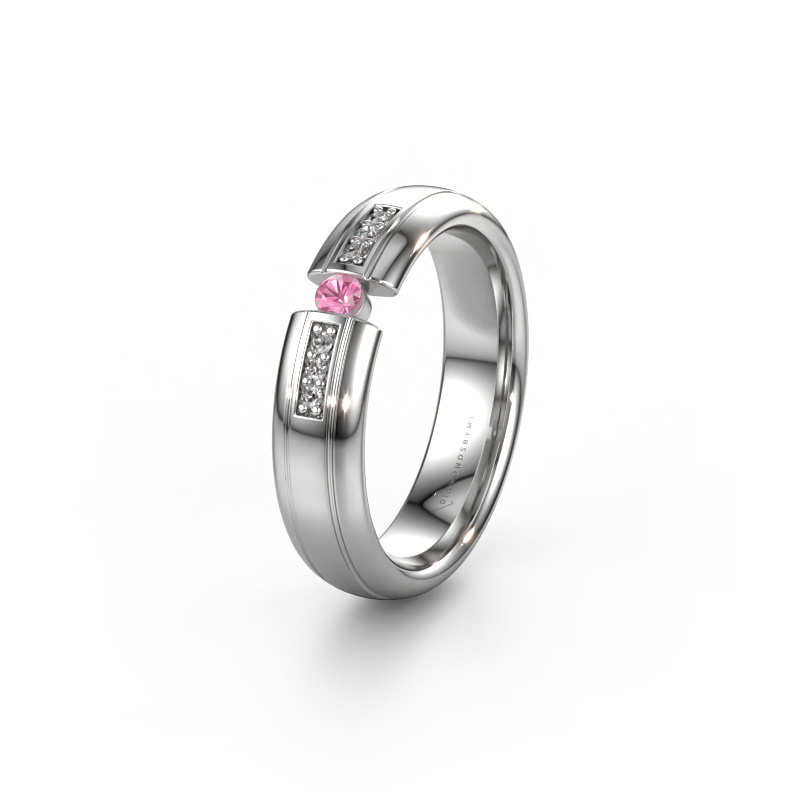 Image of Wedding ring WH2128L26C 950 platinum ±0.20x0.08 in Pink sapphire