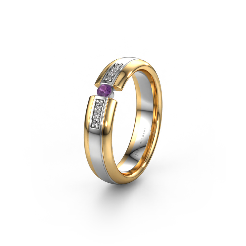 Bild von Trauring WH2128L26C 585 Weißgold ±5x2 mm Amethyst