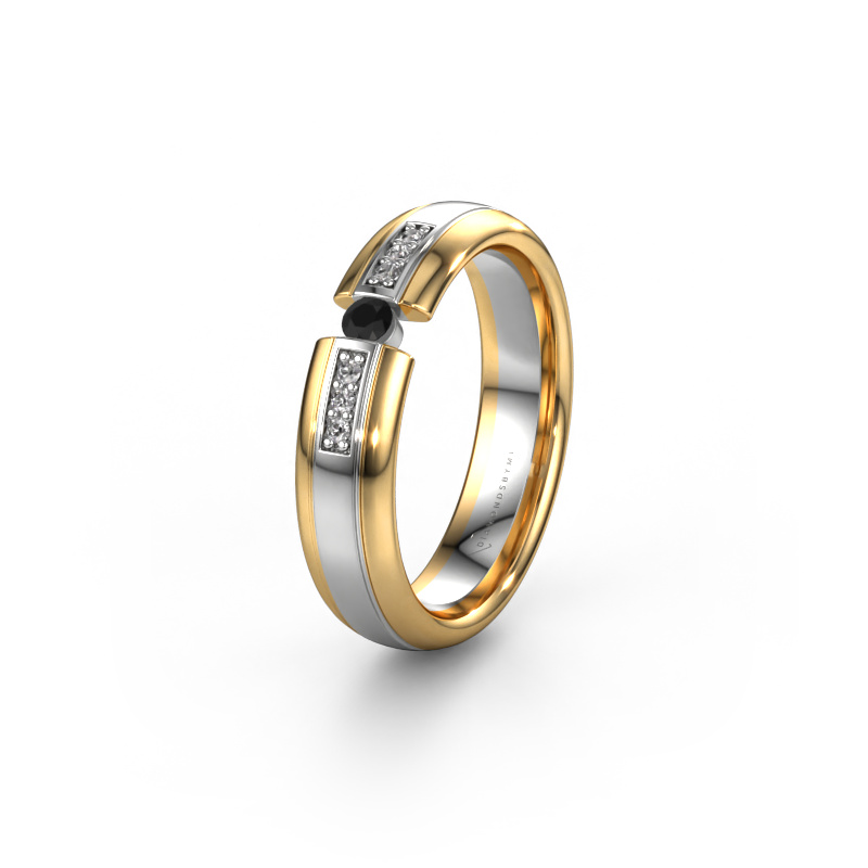 Bild von Trauring WH2128L26C 585 Weißgold ±5x2 mm Schwarz Diamant