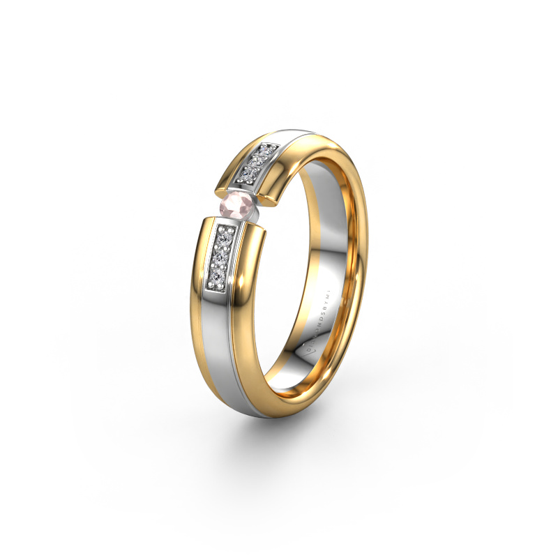 Image of Wedding ring WH2128L26C 585 white gold ±5x2 mm Morganite champagne