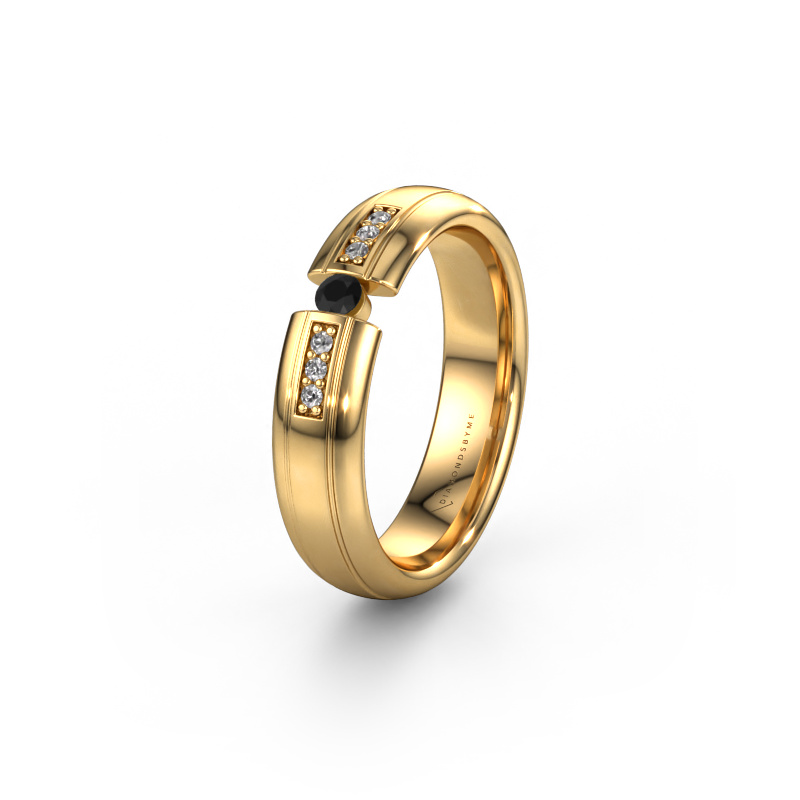 Afbeelding van Trouwring WH2128L26C 585 goud ±5x2 mm Zwarte diamant