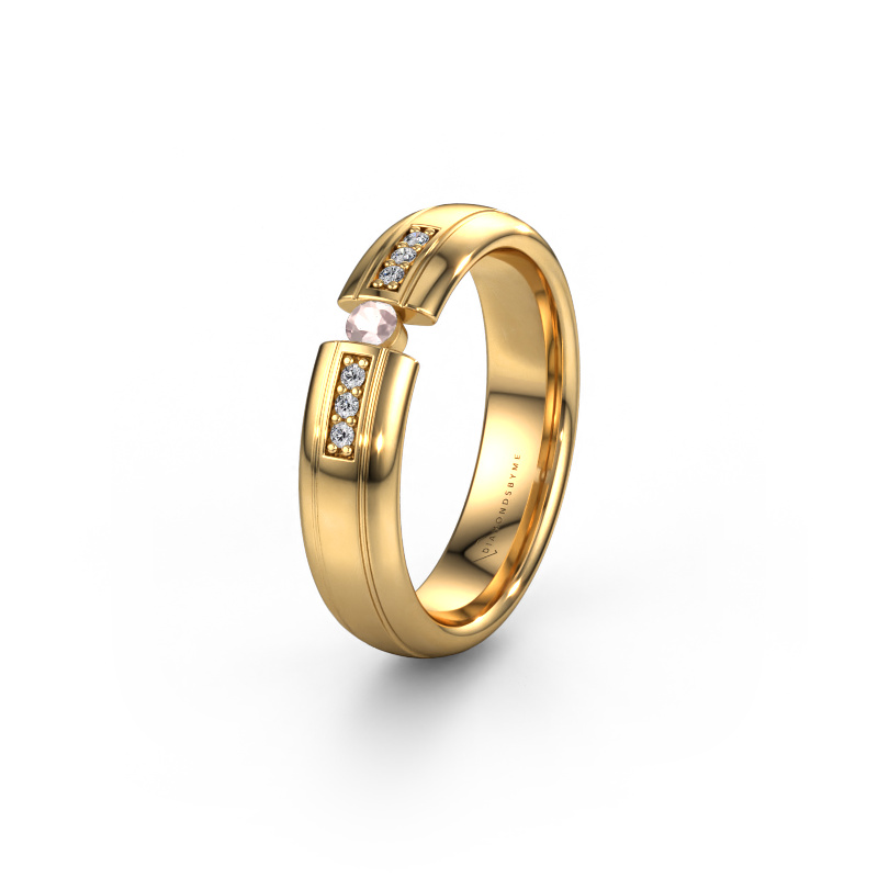 Image of Wedding ring WH2128L26C 585 gold ±0.20x0.08 in Morganite champagne