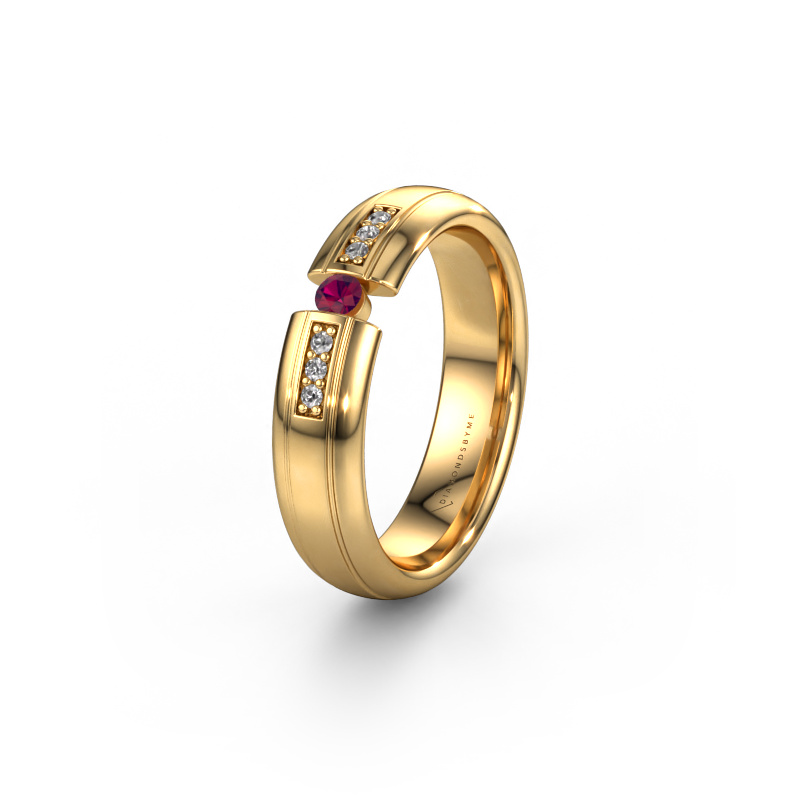 Image of Wedding ring WH2128L26C 585 gold ±5x2 mm Rhodolite