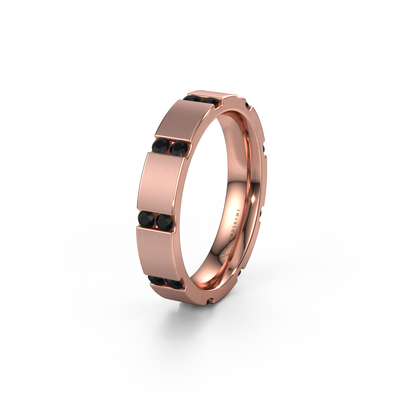 Image of Weddings ring WH2132L14BM 585 rose gold ±4x2.2 mm Black diamond