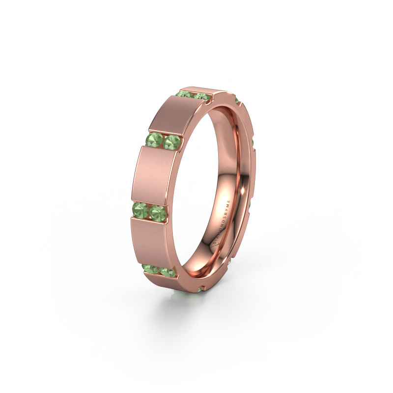 Image of Weddings ring WH2132L14BM 585 rose gold ±4x2.2 mm Tourmaline green
