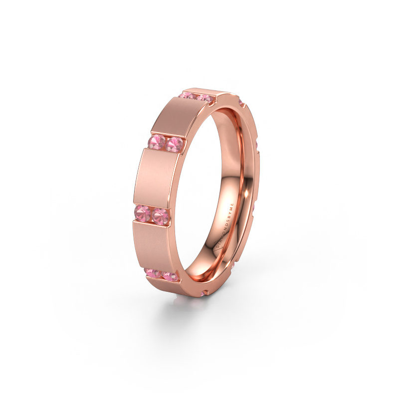Bild av Vigselring WH2132L14BM 585 roséguld ±4 x 2,2 mm Rosa turmalin