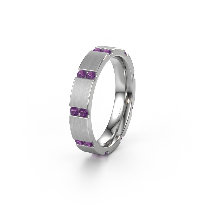 Bild von Ehering WH2132L14BM 585 Weißgold ±4x2.2 mm Amethyst