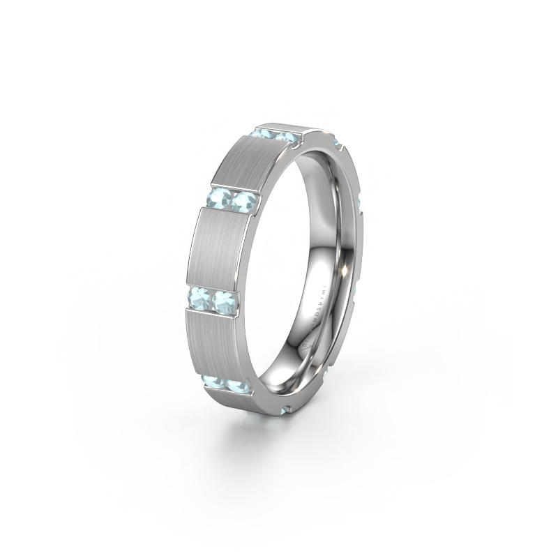 Image de Bague de mariage WH2132L14BM 950 platine ±4x2.2 mm Aigue-marine