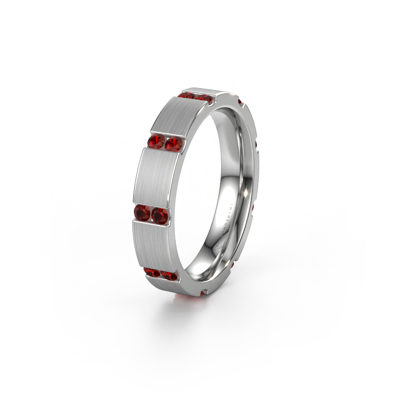 Image of Weddings ring WH2132L14BM 585 white gold ±0.16x0.09in Garnet