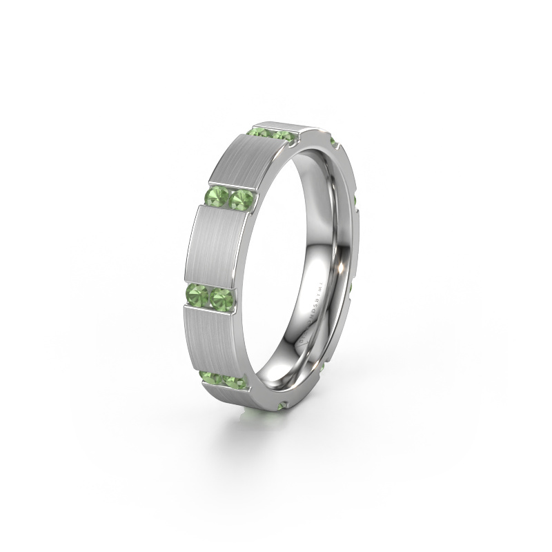 Image of Weddings ring WH2132L14BM 585 white gold ±4x2.2 mm Tourmaline green