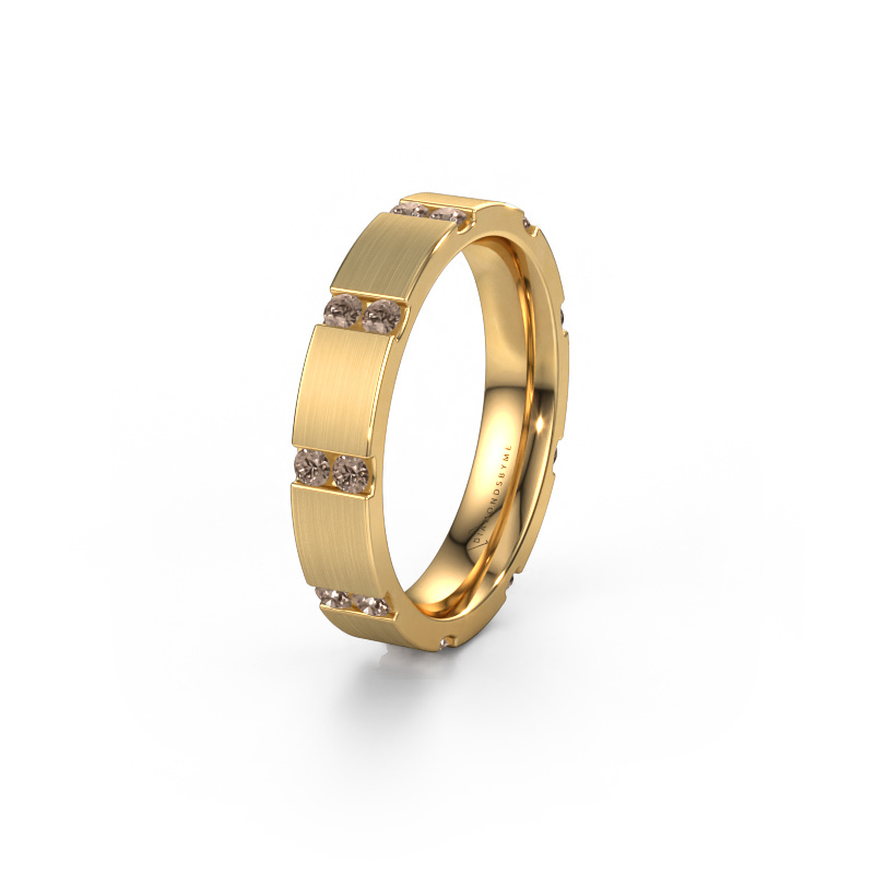 Bild von Ehering WH2132L14BM 585 Gold ±4x2.2 mm Braun Diamant