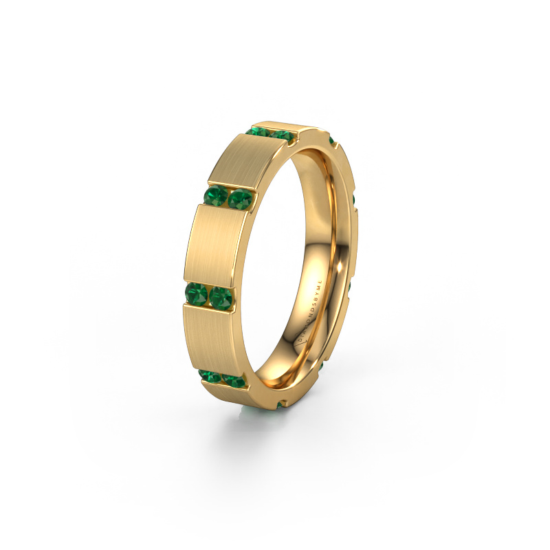 Afbeelding van Huwelijksring WH2132L14BM 585 goud ±4x2.2 mm Smaragd