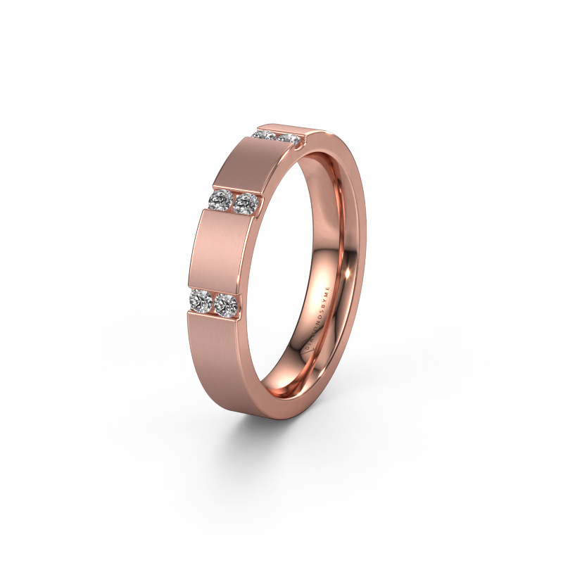 Image of Wedding ring WH2133L14BM 585 rose gold ±0.16x0.09in Zirconia