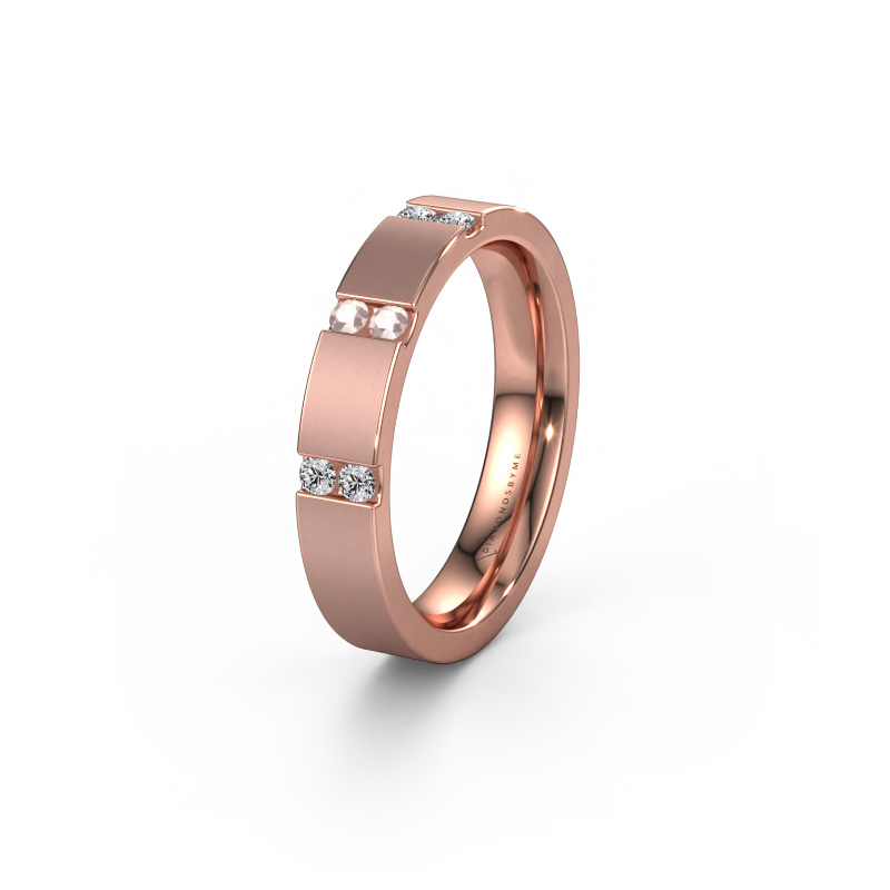 Image of Wedding ring WH2133L14BM 585 rose gold ±0.16x0.09in Morganite champagne