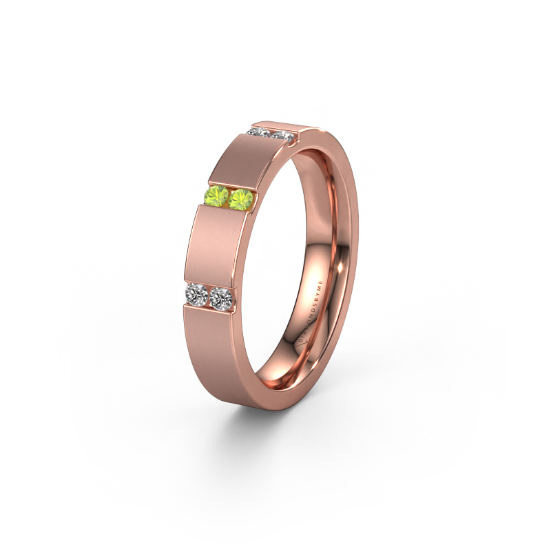 Image of Wedding ring WH2133L14BM 585 rose gold ±4x2.2 mm Peridot